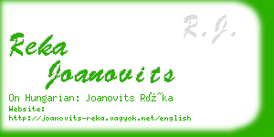 reka joanovits business card